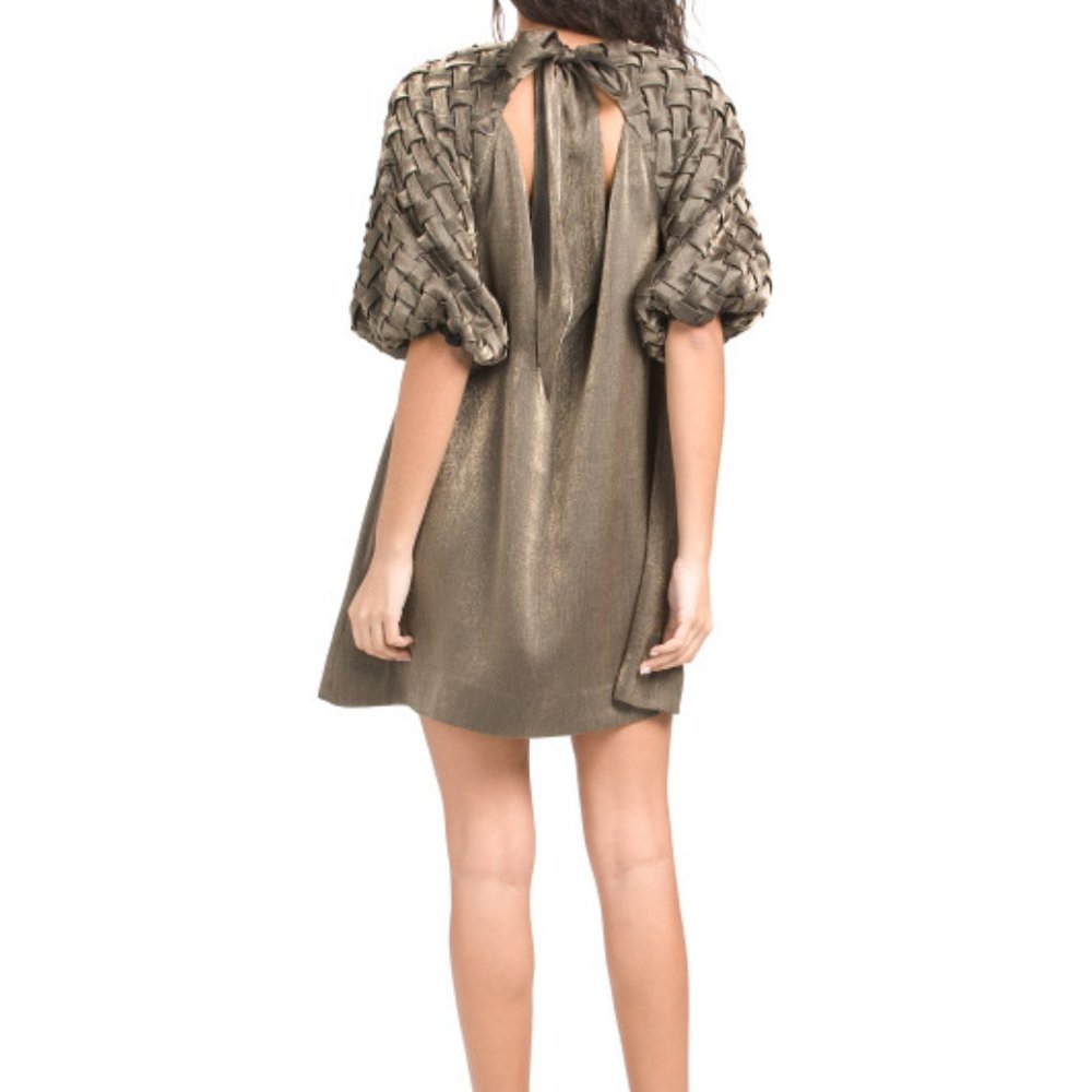 NWT 12TH STREET BY CYNTHIA  VINCENT Pleated Metallic Dress